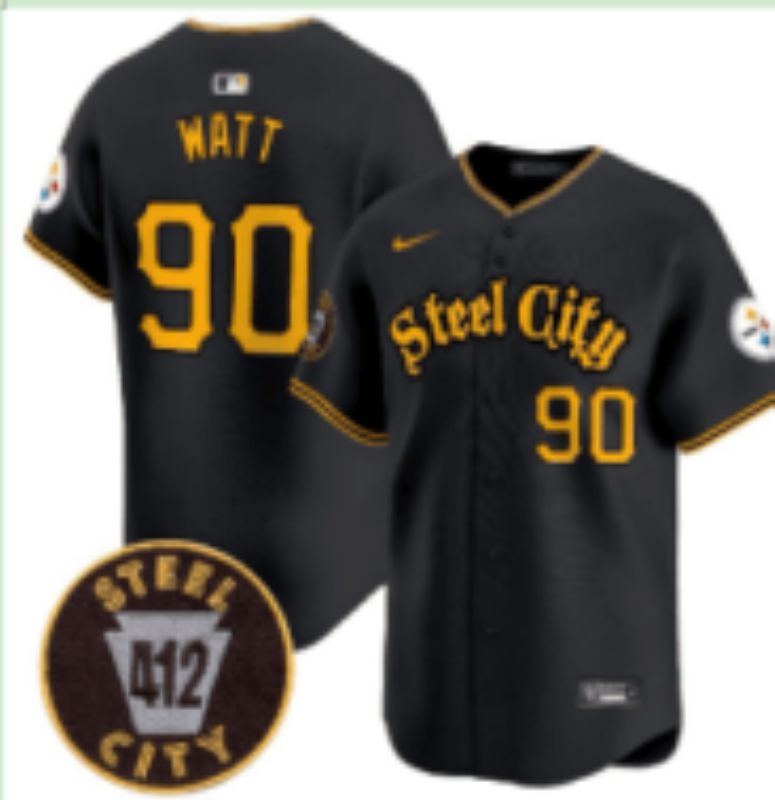 Men 2025 Nike Pittsburgh Steelers #90 Watt Black Limited NFL Jersey style 0064